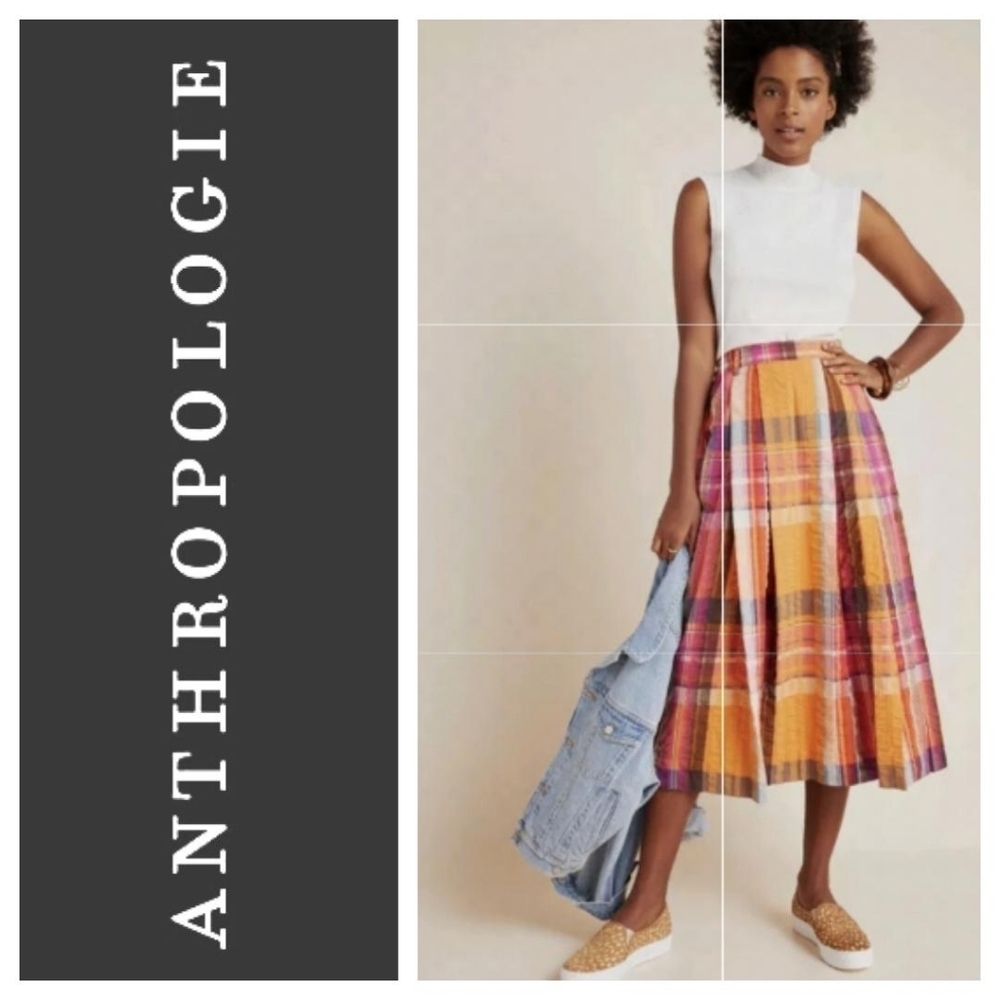 Anthropologie Maeve Pippa Boho Midi Skirt NWT XS